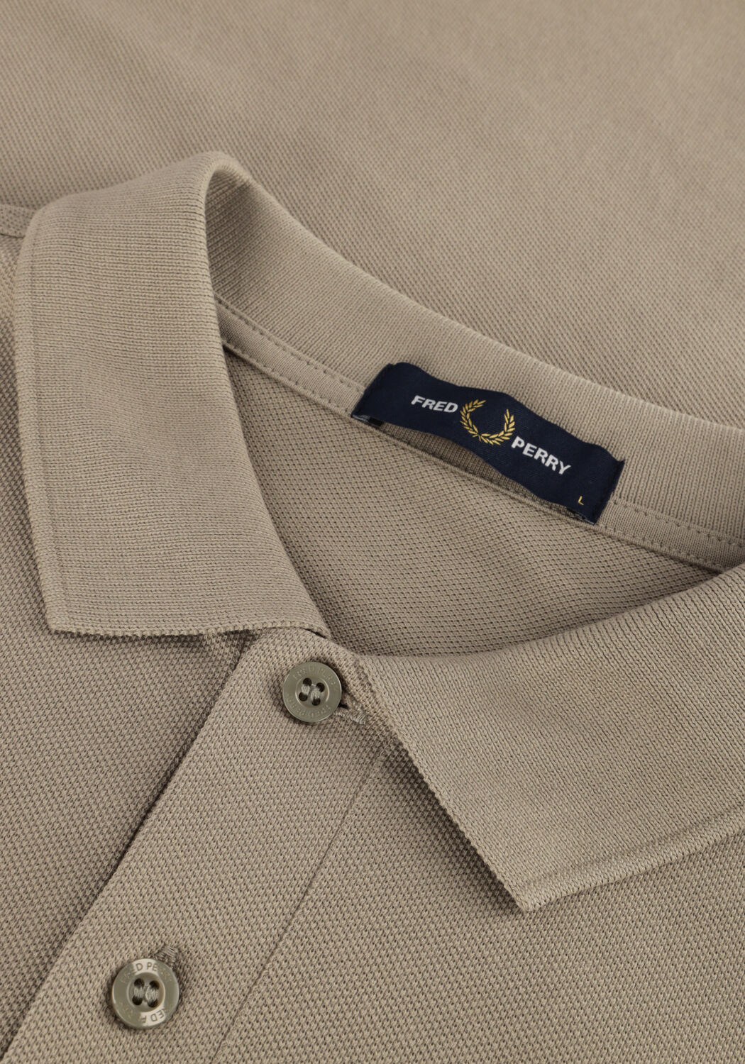 Olijf FRED PERRY Polo LONG SLEEVE PLAIN FRED PERRY SHIRT - large