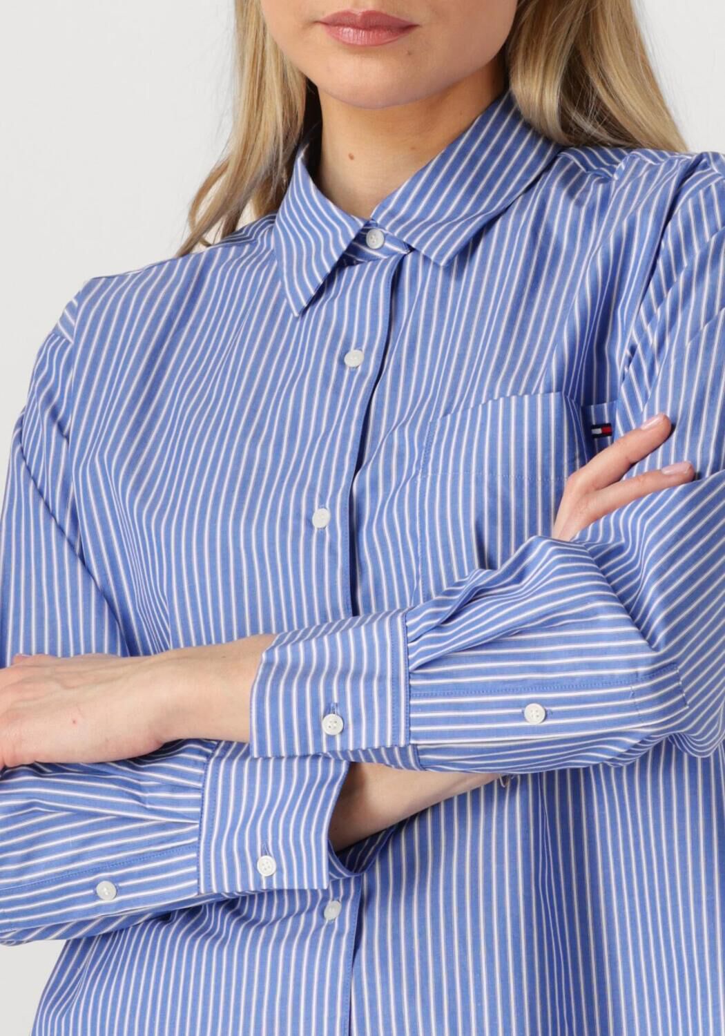 TOMMY HILFIGER Dames Blouses Ess Poplin Easy Fit Shirt Blauw