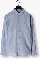 Lichtblauwe VANGUARD Casual overhemd LONG SLEEVE SHIRT LINEN COTTON BLEND STRIPE