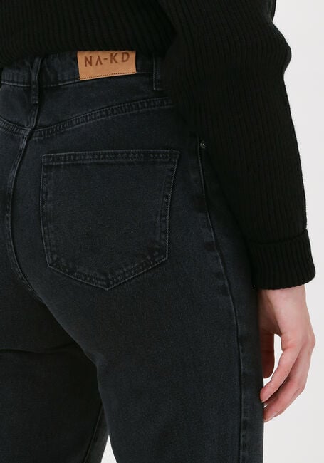 Zwarte NA-KD Straight leg jeans DESTROYED STRAIGHT DENIM - large