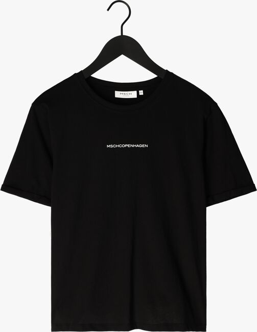 Zwarte MSCH COPENHAGEN T-shirt TERINA ORGANIC SMALL LOGO TEE - large