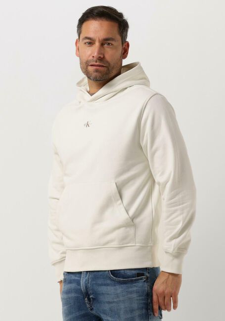 Gebroken wit CALVIN KLEIN Sweater MICRO MONOLOGO HOODIE - large