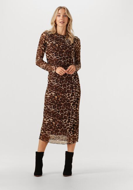 Bruine YDENCE Midi jurk DRESS JOYCE - large