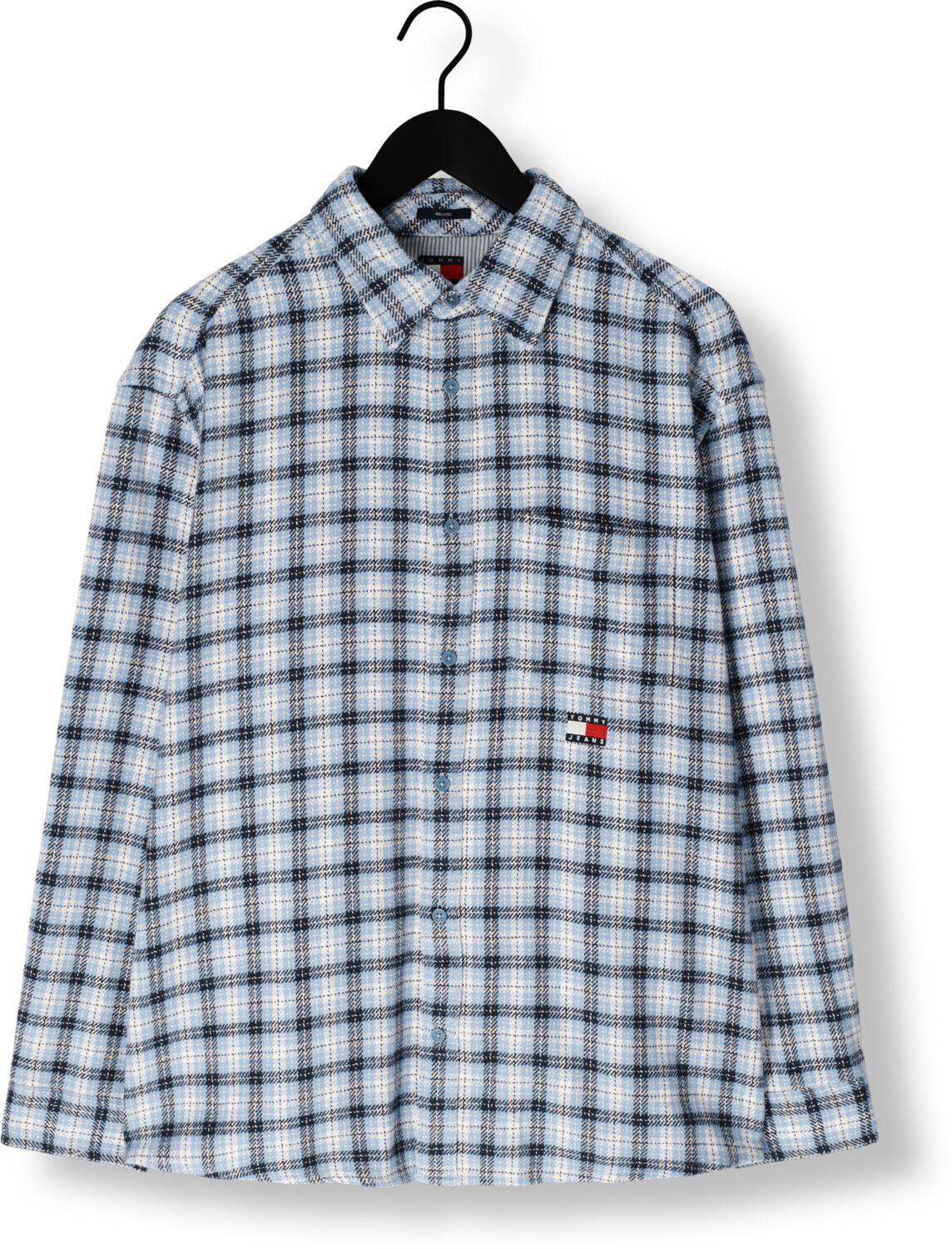 TOMMY JEANS Heren Overhemden Tjm Badge Flannel Shirt Ext Blauw