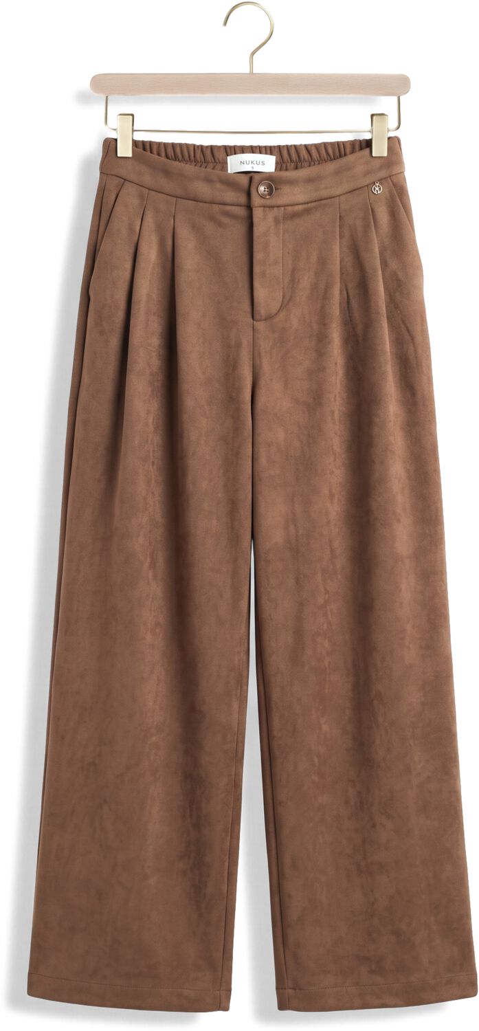 NUKUS Dames Broeken Bodine Pants Suede Bruin