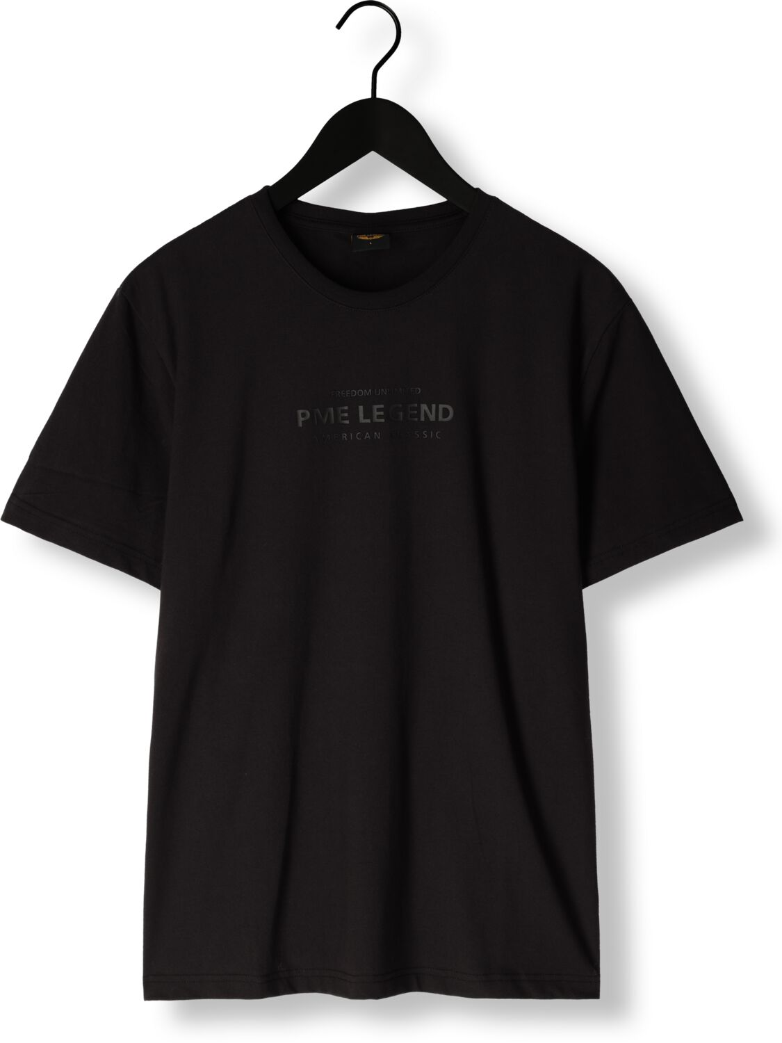 PME LEGEND Heren Polo's & T-shirts Short Sleeve R-neck Cotton Elastane Jersey Zwart