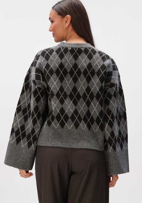 Grijze NEO NOIR Blouses KICK CHECK KNIT BLOUSE - large