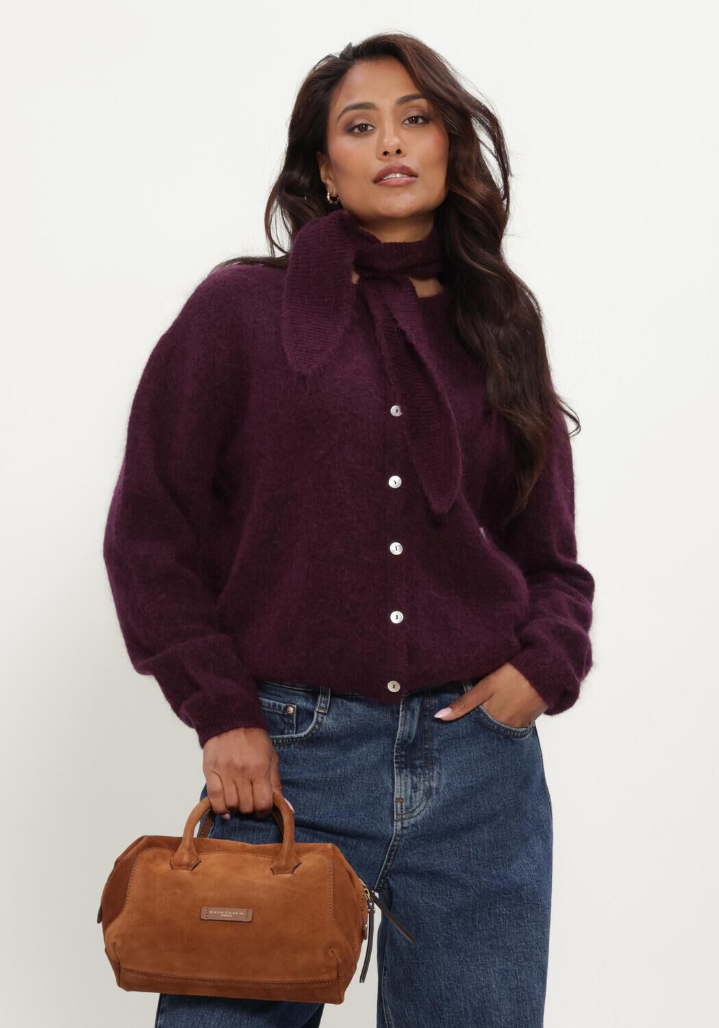 Paarse STUDIO ANNELOES Vest Bibi cardigan - large