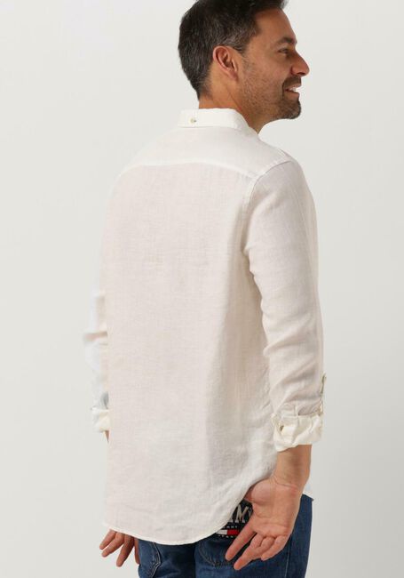 Witte SCOTCH & SODA Casual overhemd REGULAR-FIT LINEN SHIRT WITH SLEEVE ROLL-UP - large