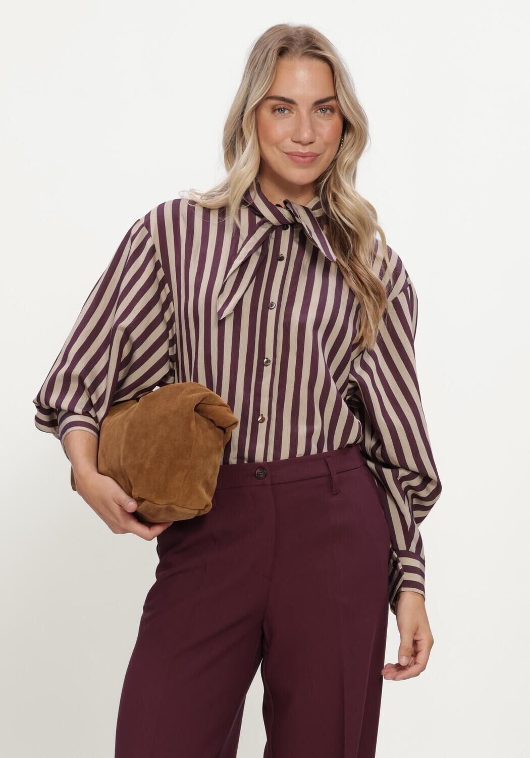 Bordeaux SUMMUM Blouses BLOUSE TWO TONE STRIPE - large