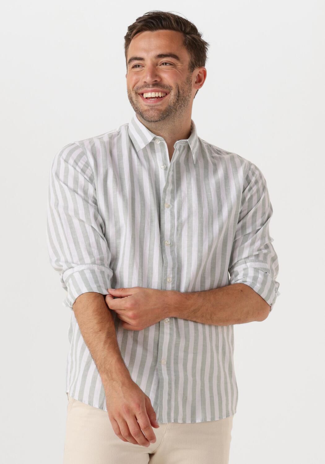 SELECTED HOMME Heren Overhemden Slhslim-sun Shirt Ls Noos Groen