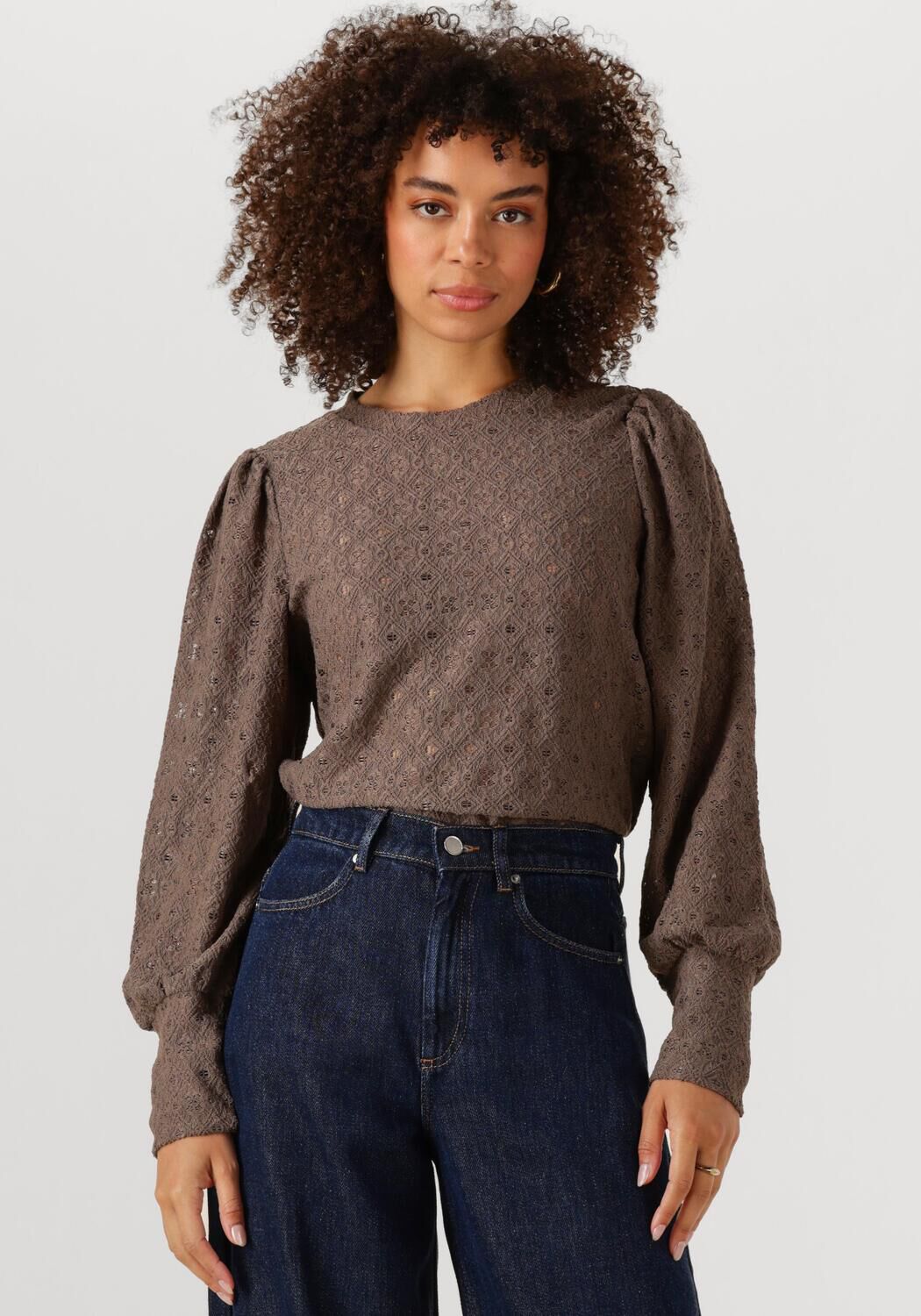 OBJECT Dames Truien & Vesten Objlaila L s Re Top Noos Bruin