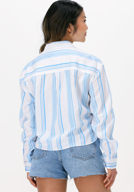 Blauwe TOMMY JEANS Blouses TJW FRONT TIE STRIPE SHIRT - large
