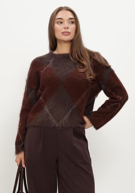 Bruine Y.A.S. Trui YASARGY LS MOHAIR BLEND KNIT PULLOVER - large
