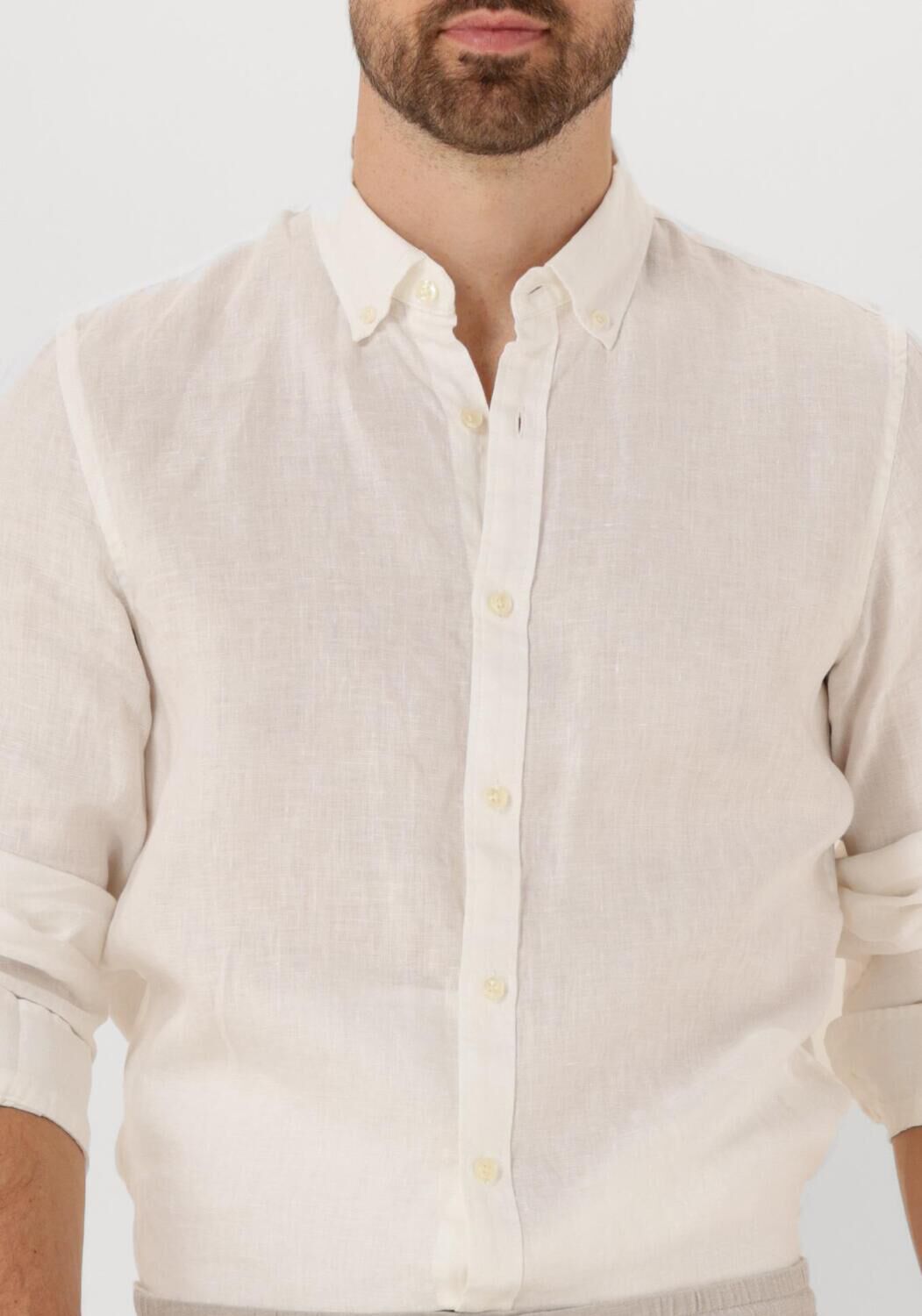 SCOTCH & SODA Heren Overhemden Linen Shirt Ls Button-d Wit