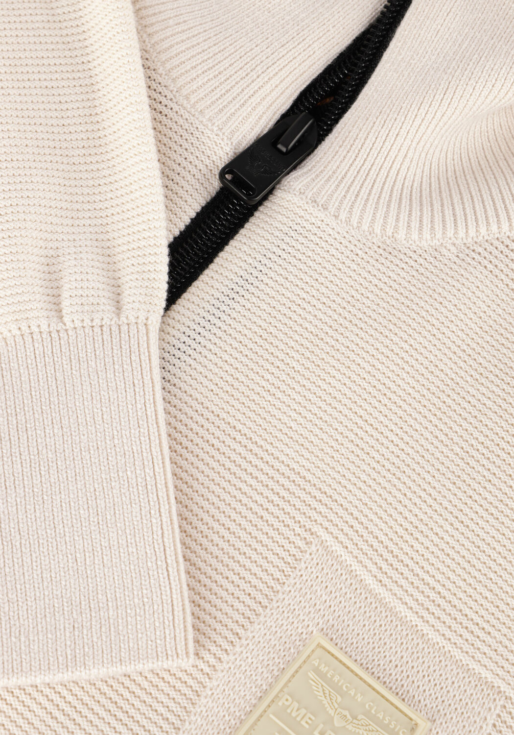 Beige PME LEGEND Trui HALF ZIP COLLAR COTTON MODAL - large