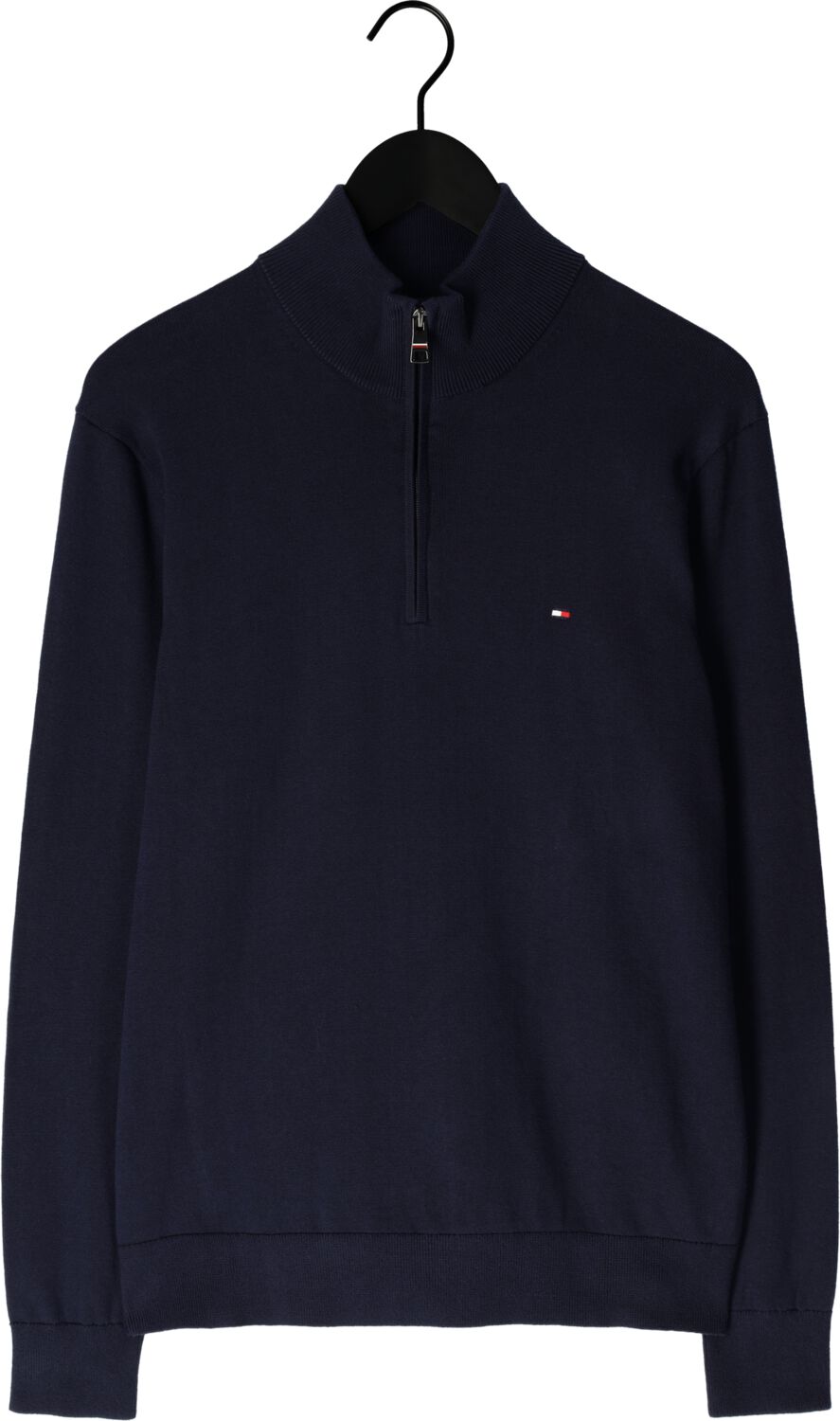 TOMMY HILFIGER Heren Truien & Vesten Essential Cotton Zip Mock Donkerblauw