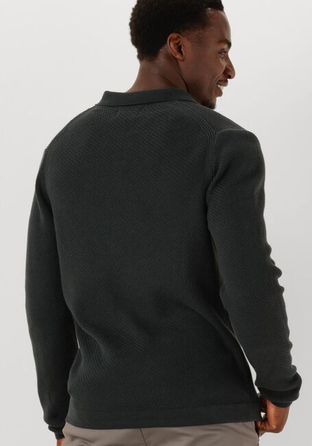 Donkergroene DSTREZZED Trui KOSTAS LONGSLEEVE POLO - large
