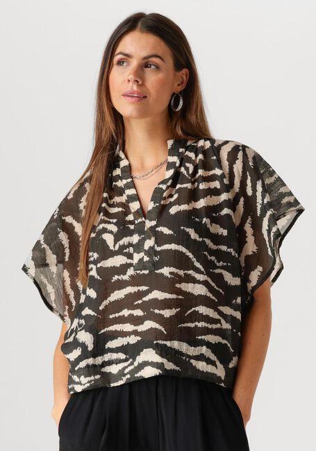 Zwarte BY-BAR Blouses VINA ZEBRA BLOUSE - large
