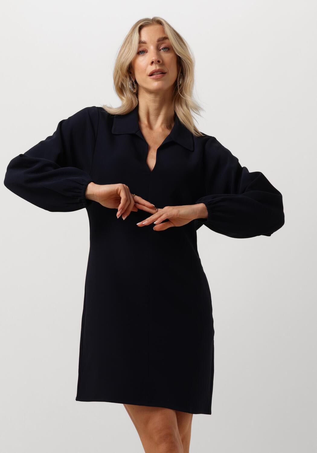 ANOTHER LABEL Dames Jurken Farida Dress L s Donkerblauw