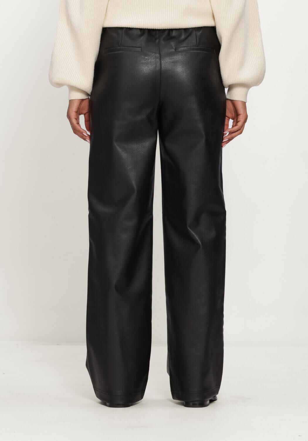 Zwarte OBJECT Wijde broek OBJLIVA MW WIDE PANTS NOOS - large