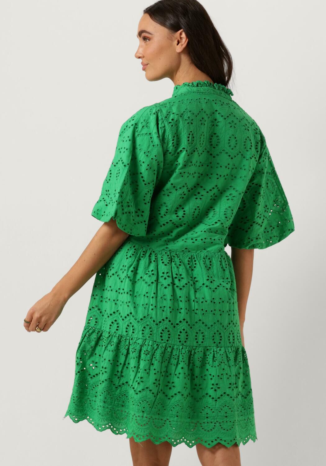 NOTRE-V Dames Jurken Nv-donna Dress Broderie Anglaise Dress Groen