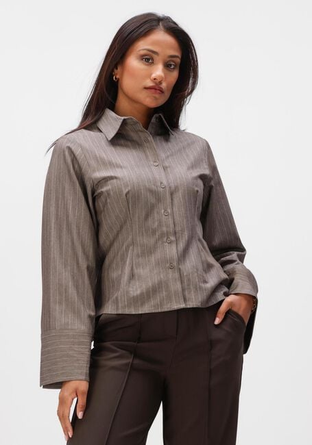Taupe NEO NOIR Blouses ROSA PINSTRIPE MELANGE SHIRT - large