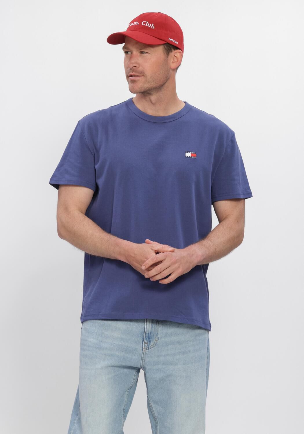 Blauwe TOMMY JEANS T-shirt TJM REG BADGE TEE EXT - large