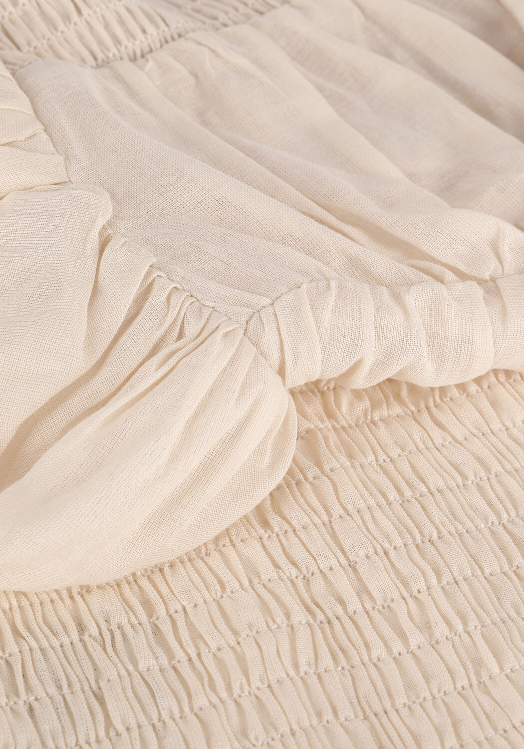 Beige NA-KD Blouses SMOCKED FRILL BLOUSE - large