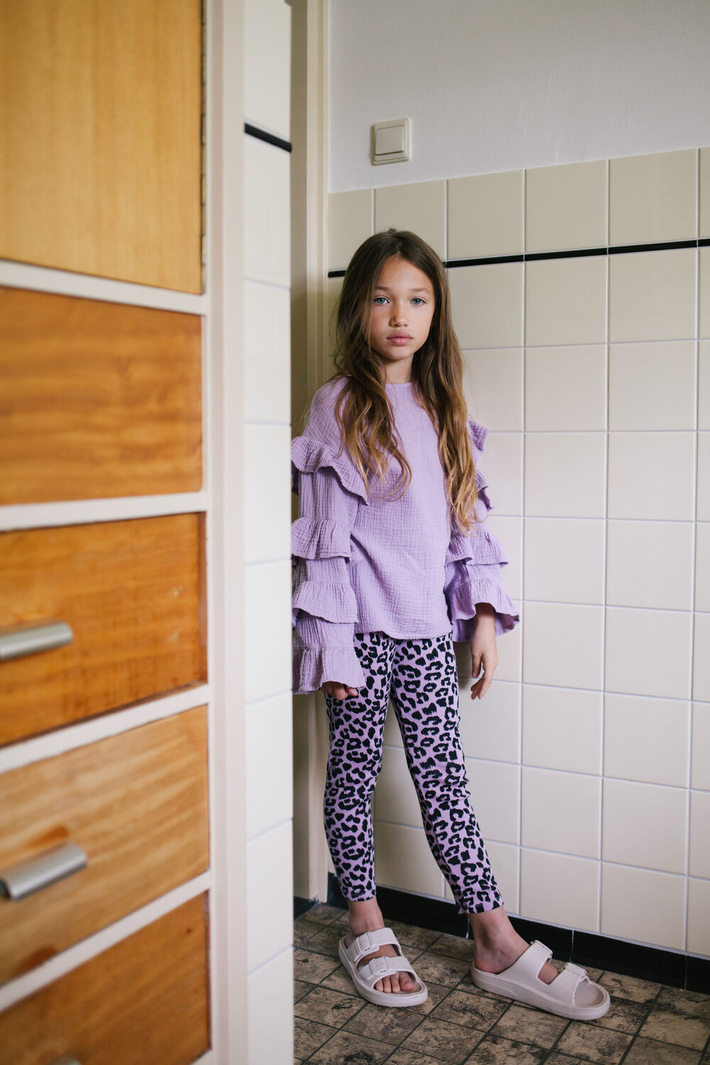 Paarse DAILY BRAT Top LOLLY POP RUFFLE TOP - large