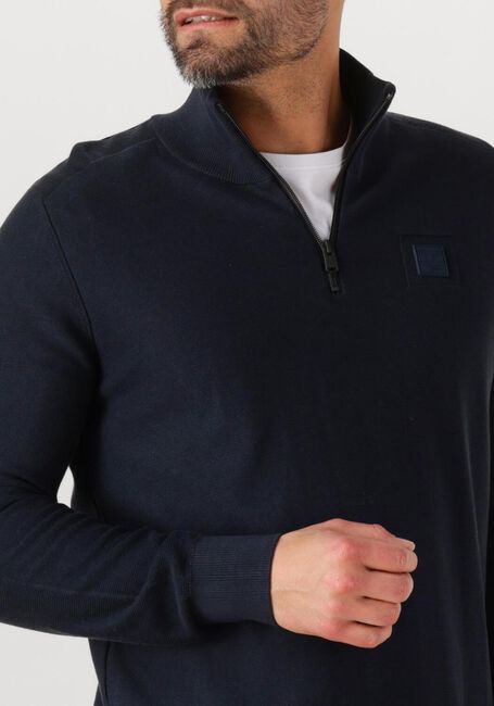 Donkerblauwe PME LEGEND Trui HALF ZIP COLLAR COTTON MODAL - large
