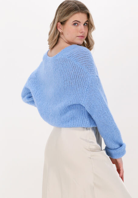 Lichtblauwe NEO NOIR Trui COFO FLUFFY KNIT BLOUSE - large
