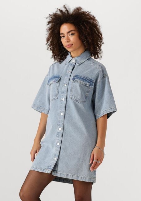 Blauwe ALIX THE LABEL Mini jurk LADIES WOVEN FLOWY SHIRT DRESS - large