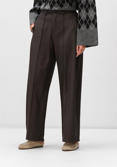 Bruine NEO NOIR Wijde broek TILIAN STRUCTURE PANTS - large