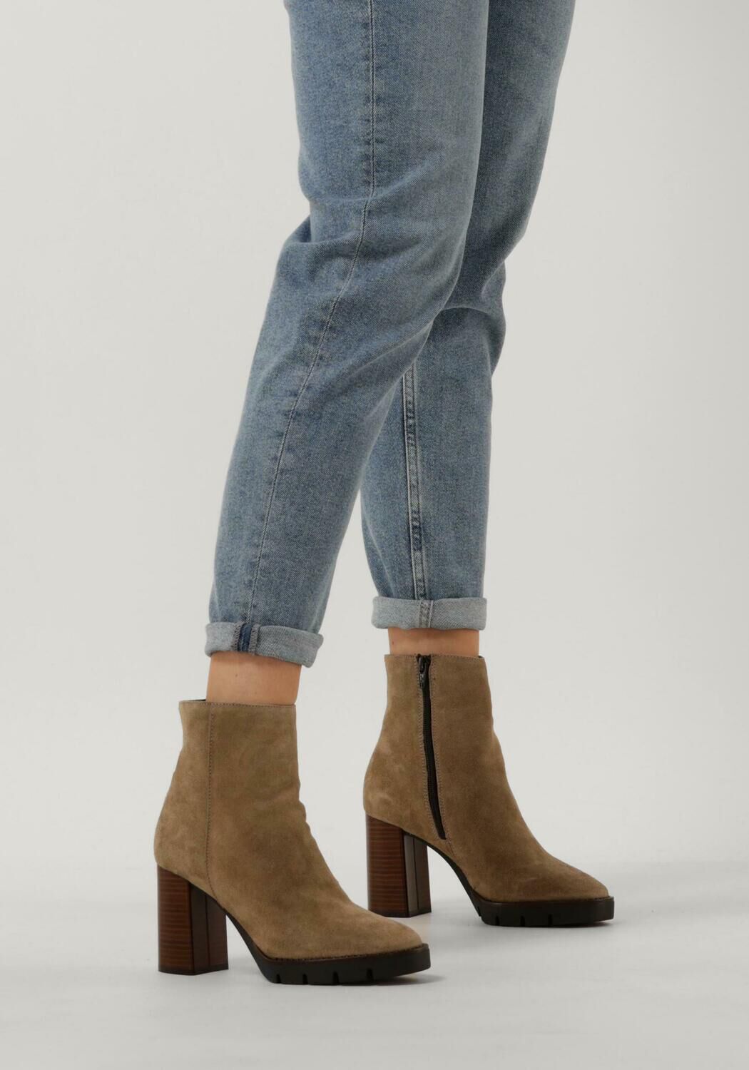 Beige NOTRE-V Enkellaarsjes 50183 | Omoda
