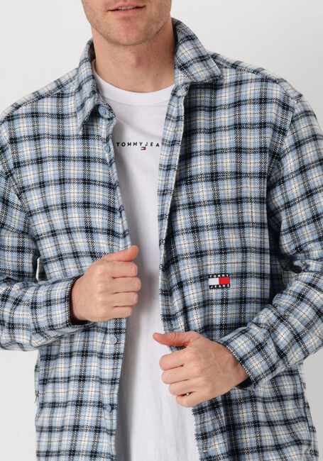 Blauwe TOMMY JEANS Casual overhemd TJM BADGE FLANNEL SHIRT EXT - large