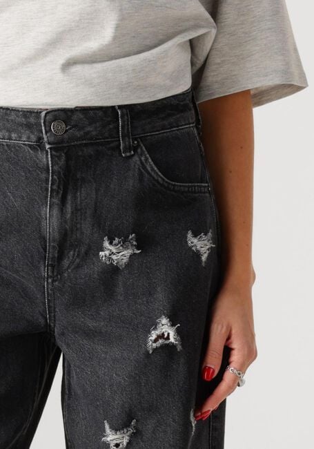Grijze ALIX THE LABEL Straight leg jeans LADIES WOVEN DESTROYED DENIM PANTS - large