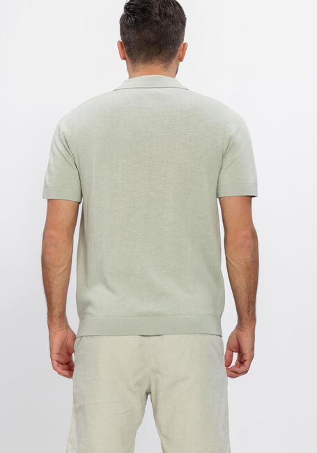 Groene SELECTED MEN Polo SLHMATTIS SS KNIT SUN OPEN POLO - large