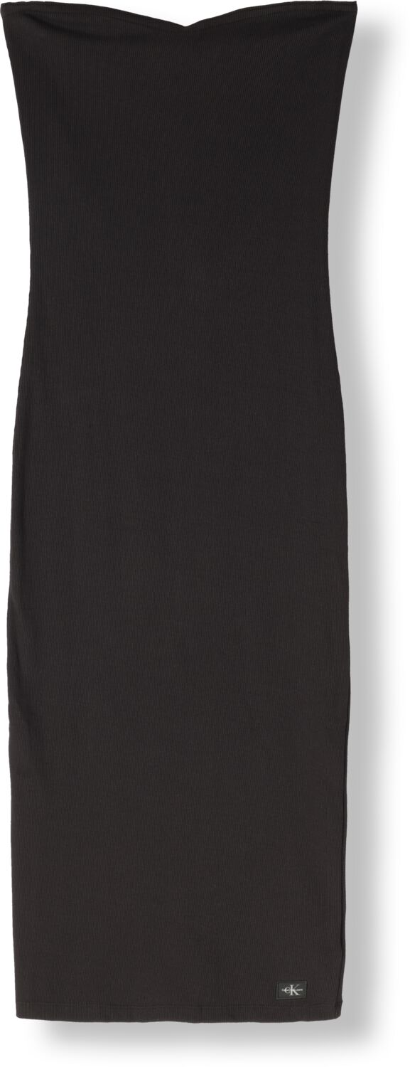 CALVIN KLEIN Dames Jurken Woven Label Rib Sleeveless Dress Zwart