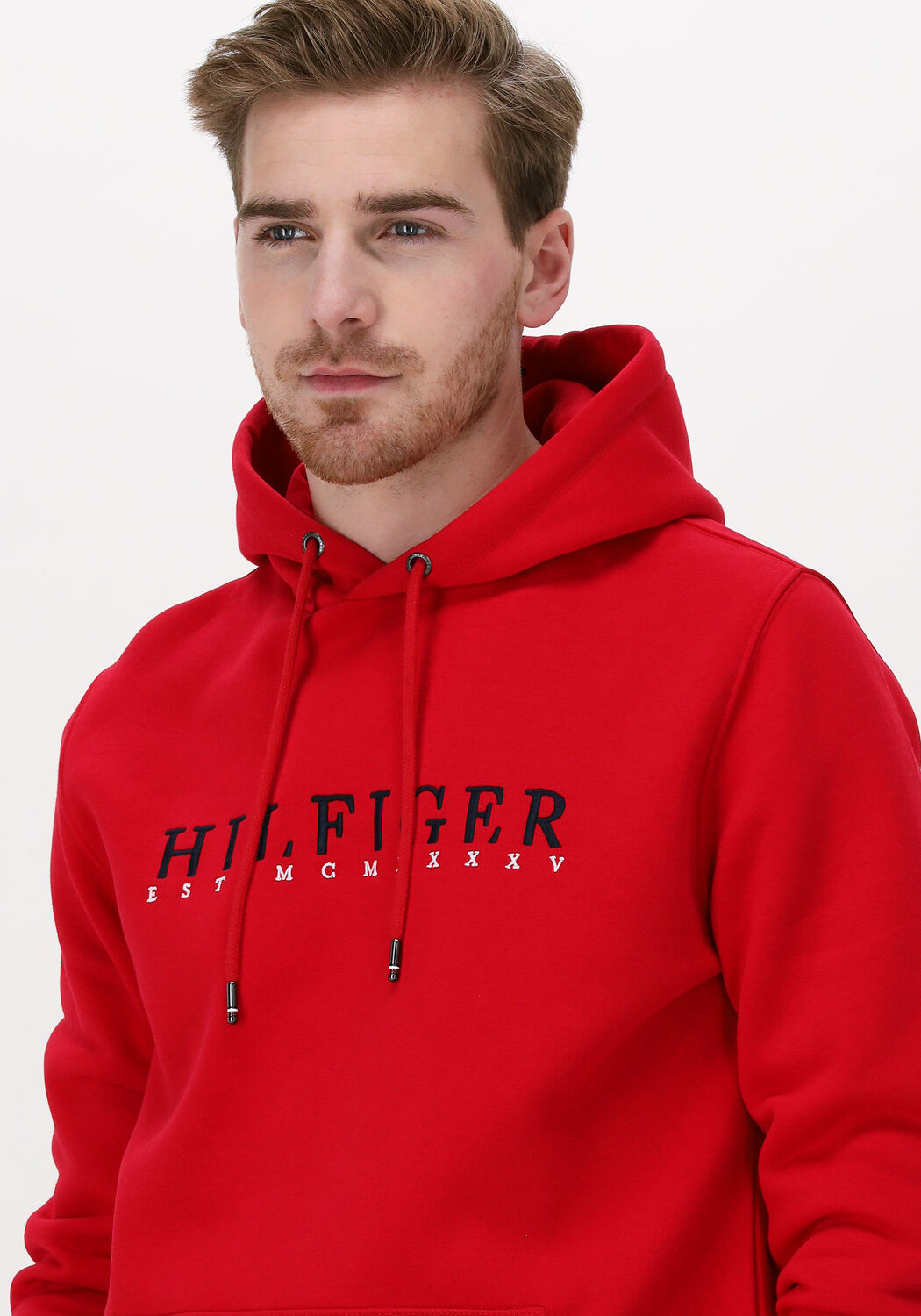 Rode tommy hilfiger hoodie hot sale
