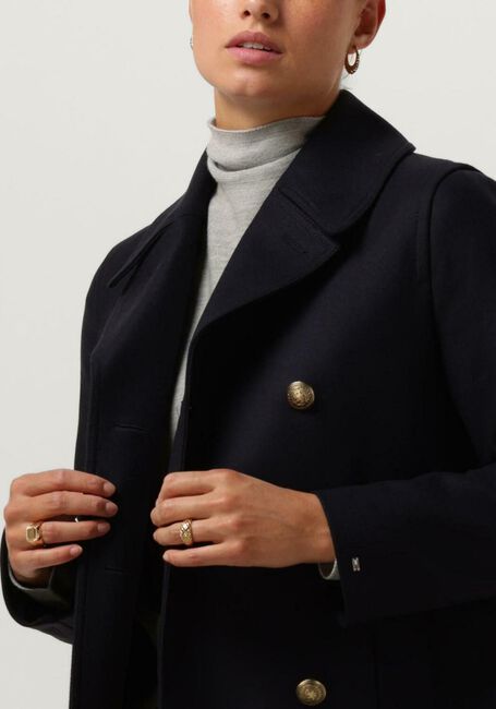 Donkerblauwe TOMMY HILFIGER Mantel WOOL BLEND PREP CLASSIC PEACOAT - large