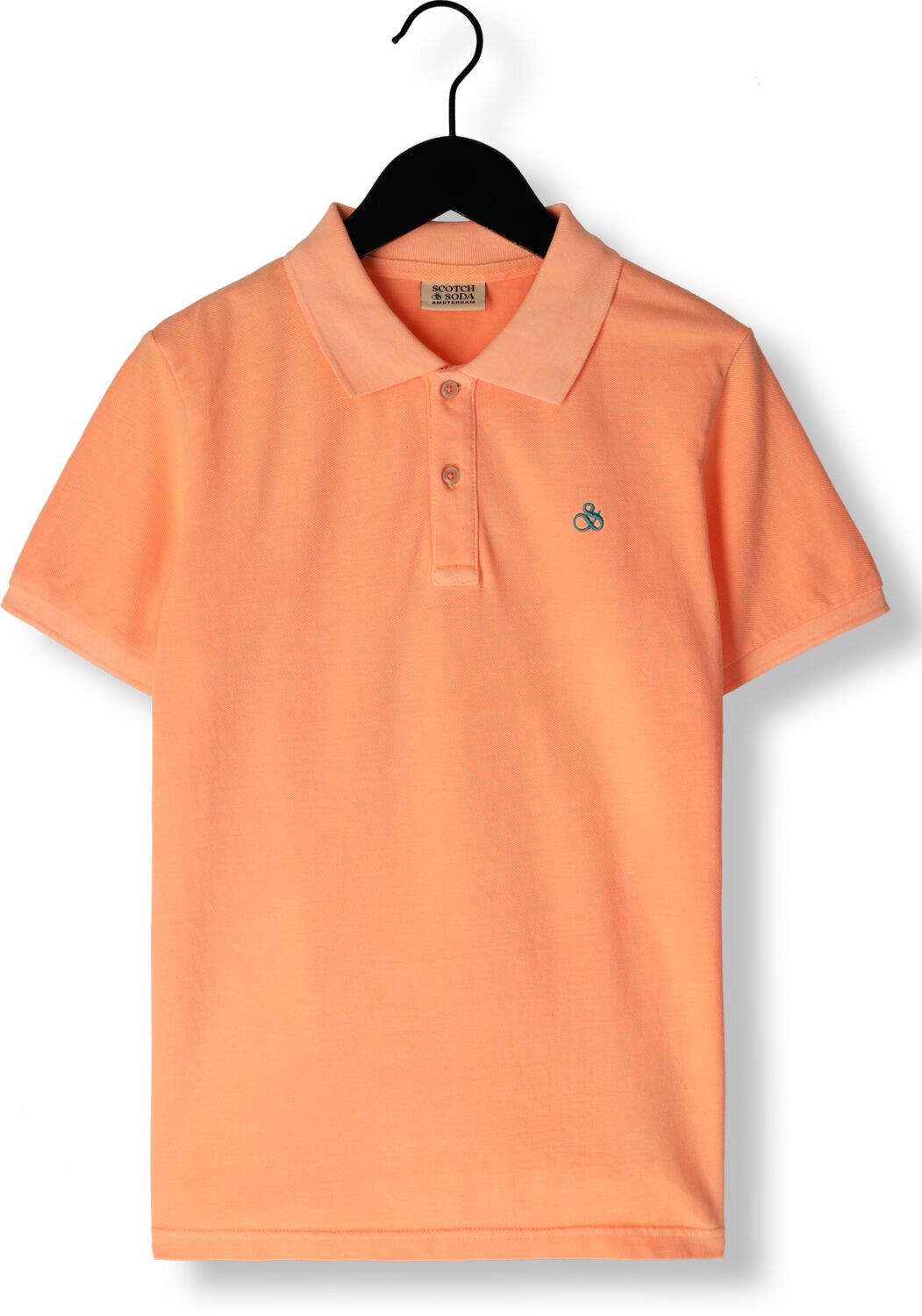 SCOTCH & SODA Jongens Polo's & T-shirts Garment-dyed Pique Polo Koraal
