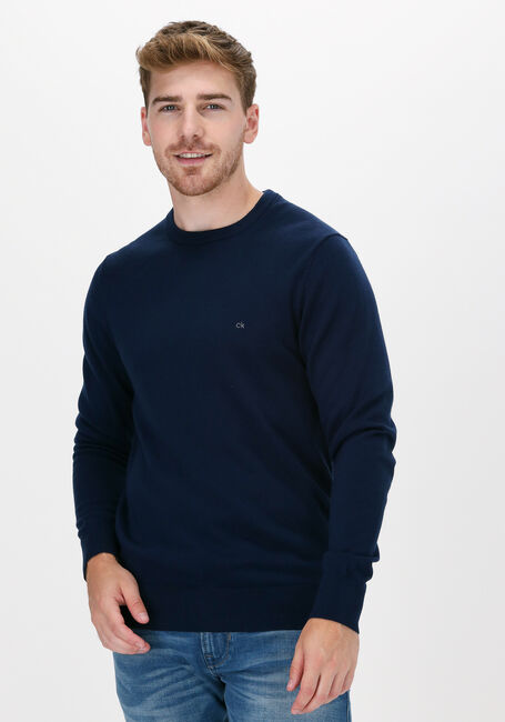 Blauwe CALVIN KLEIN Trui SUPERIOR WOOL CREW NECK SWEATE - large