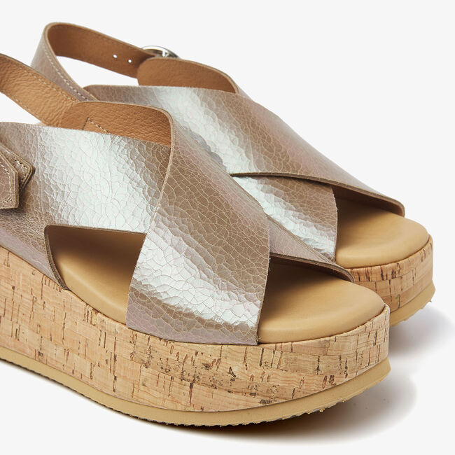 Bruine VIA VAI Platte sandalen SISSEL RAISE - large