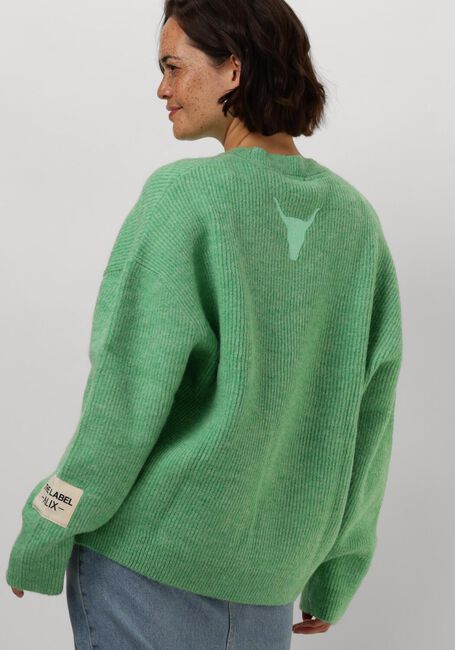 Groene ALIX THE LABEL Trui LADIES KNITTED FLUFFY PULLOVER - large