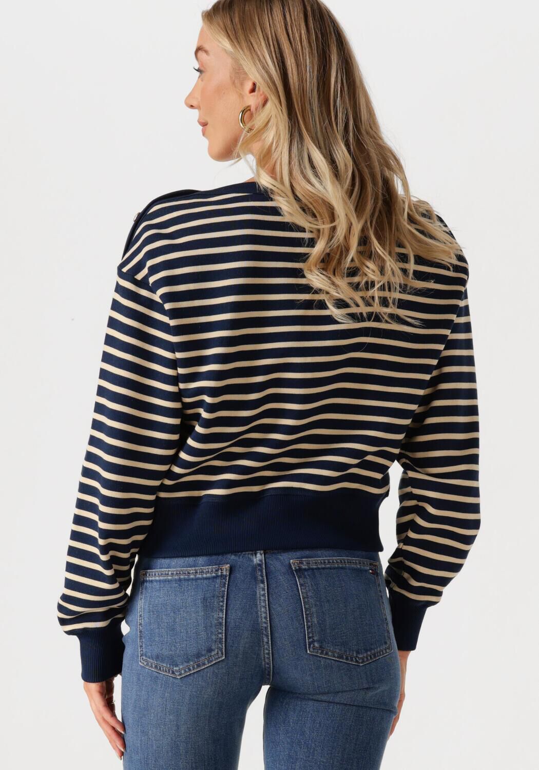 TOMMY HILFIGER Dames Truien & Vesten Gold Btn Boat-nk Swtshirt Blauw