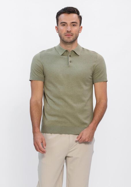 Khaki SELECTED MEN Polo SLHBERG SS KNIT POLO NOOS - large