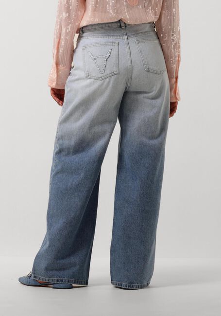 Blauwe ALIX THE LABEL Wide jeans LADIES WOVEN DIP DYE PANTS - large