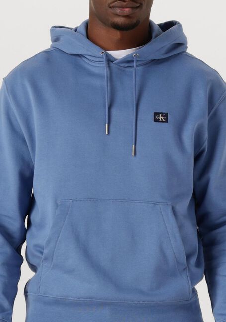 Lichtblauwe CALVIN KLEIN Sweater LS EU BADGE 350 TERRY HOODIE - large