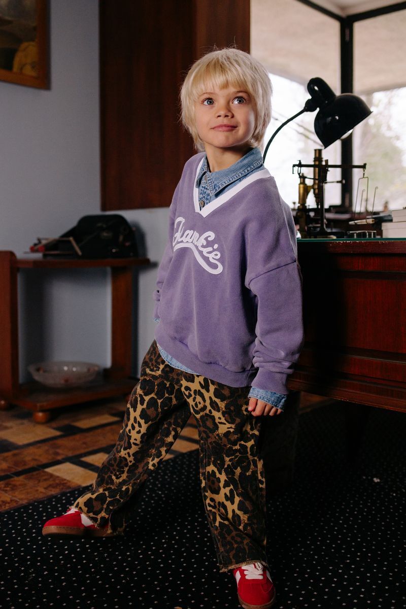 Paarse CALL ME FRANKIE Sweater BASEBALL SWEATER - large